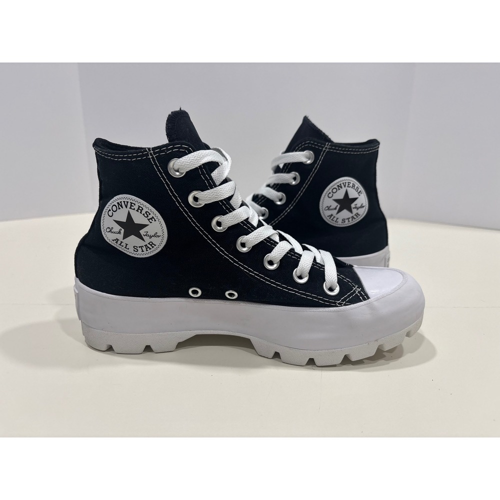 Converse Chuck Taylor All Star Lugged High Top Black White 565901C Womens 7